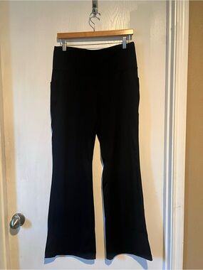 Love & Sports  Leggings Black High Waist Flare Side Pockets Women Sz XL 16-18